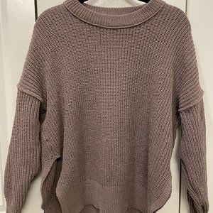 Aerie Chenille Oversized Sweater in Dusty Mushroom